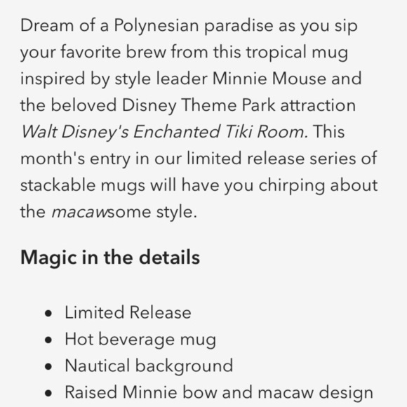 Minnie Mouse The Main Attraction Tiki Room Mug - Picture 5 of 11